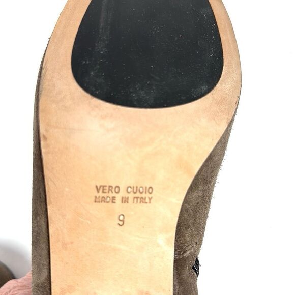 AQUATALIA Taupe Fallyn Suede Ankle Booties Block Heels Round Toe Side Zip US 9 - Picture 14 of 15